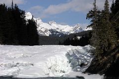 34 Banff Bow Falls With Mount Brewster Behind In Winter.jpg